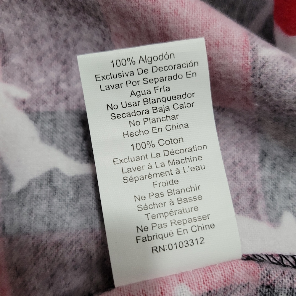 Women's Red and Black Flannel Deer Button Down Pajama Top Sz L NWOT - Picture 3 of 4